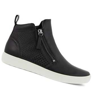 Dámské Tenisky Ecco Soft 7 Perforated Ankle Černé | CZ 237PJJ